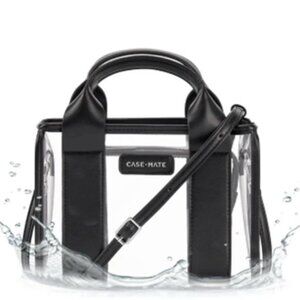 Case-Mate Clear Mini Tote Crossbody Bag Black Trim NWT